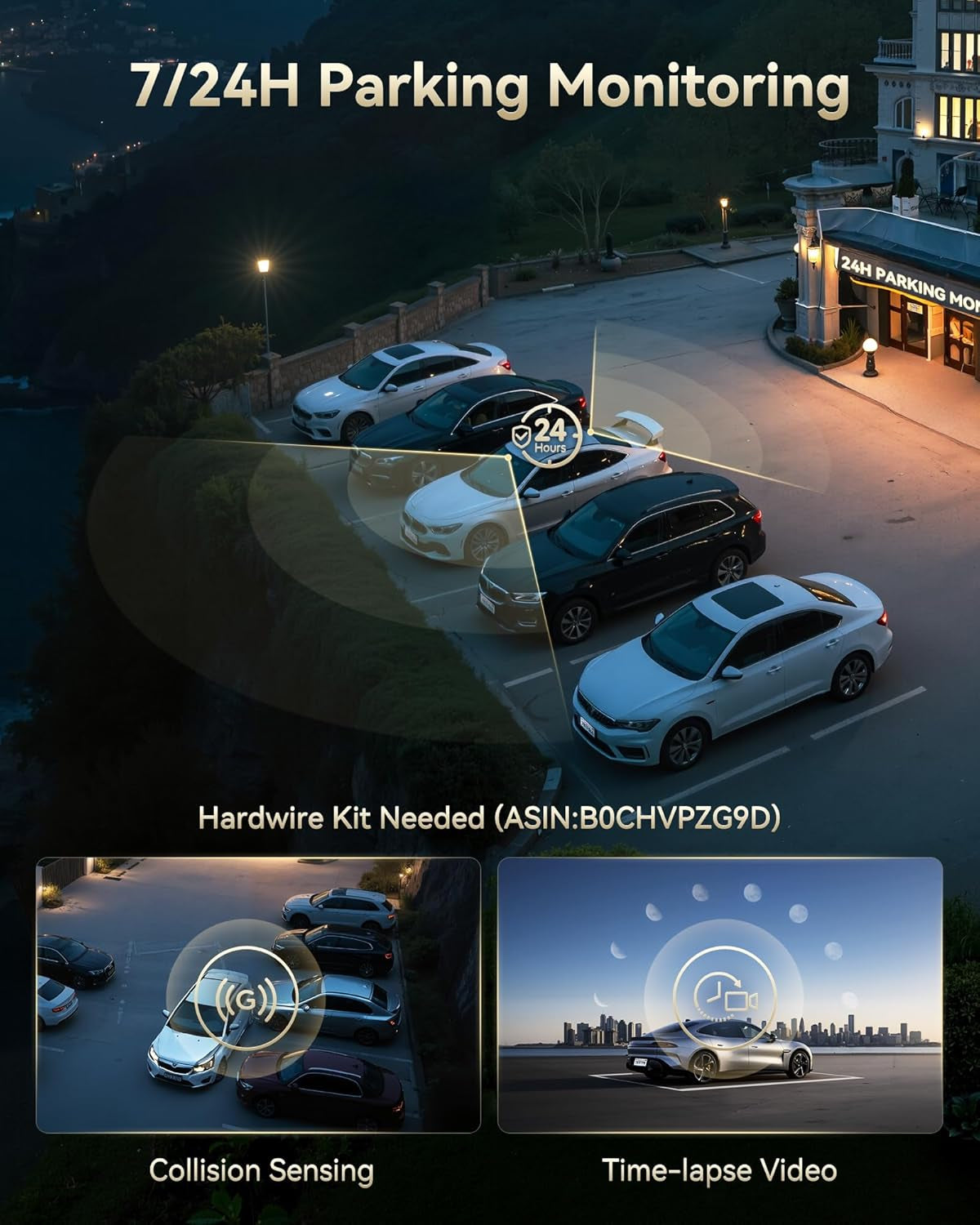 F77 4K+4K Dash Cam Front and Rear, Dual STARVIS 2 IMX678 HDR, Built-In 128GB Emmc, Voice Control Dash Camera for Cars with 5.8Ghz Wifi, 4'' Touch Screen, GPS, Night Vision, 24H Parking Mode