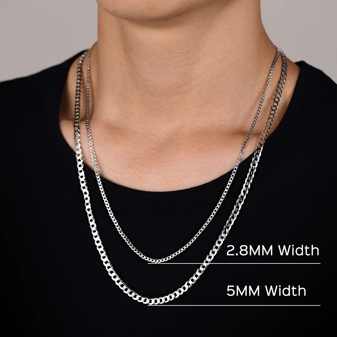 Italian S925 Sterling Silver 3Mm Figaro Chain Necklace, Suitable for Men and Women Jewelry Gifts for Anniversaries, Birthdays, Holidays, Special Occasions