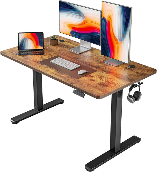 Electric Standing Desk, 48 X 24 Inches Height Adjustable Stand up Desk, Sit Stand Home Office Desk, Computer Desk, Rustic Brown