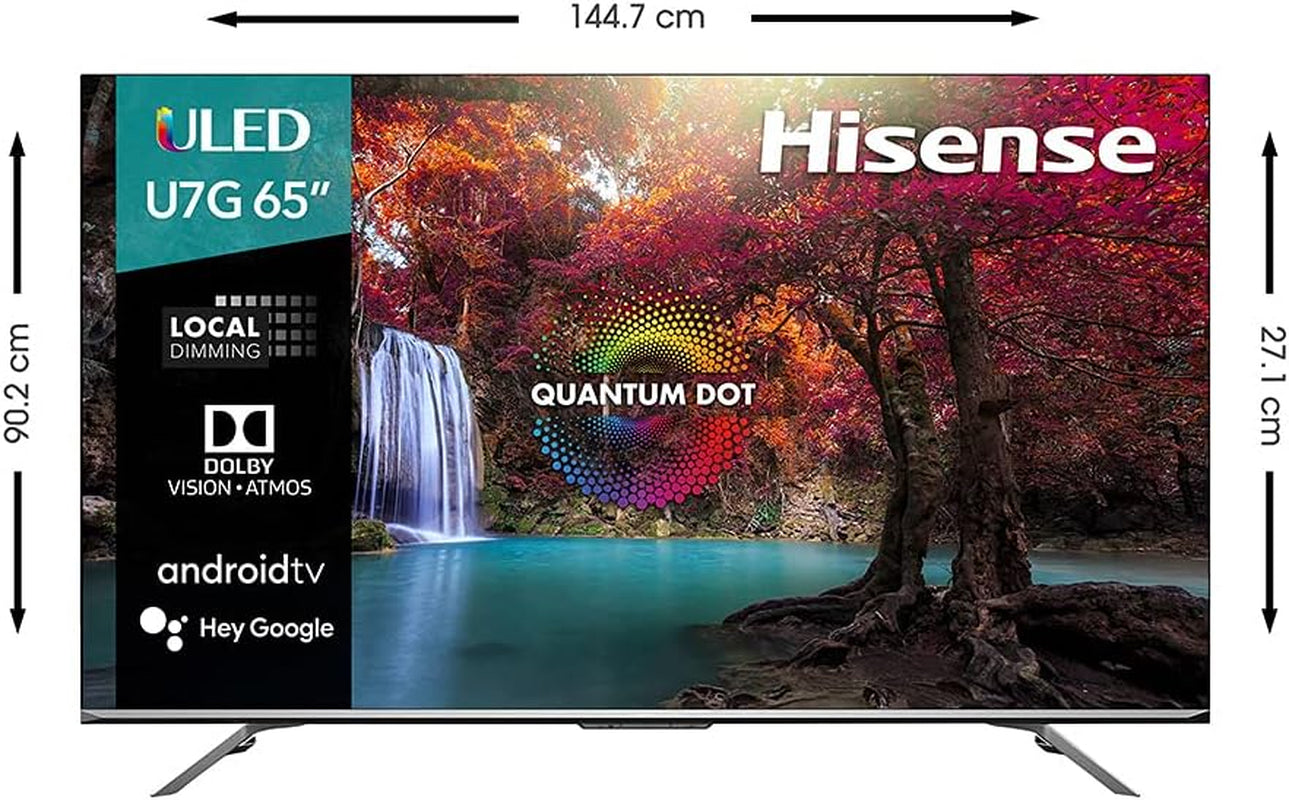 ULED Premium 65U7G QLED Series 65-Inch Android 4K Smart TV with Alexa Compatibility, 1000-Nit HDR10+, Dolby Vision & Atmos, 120Hz, HDMI 2.1, Game Mode Pro